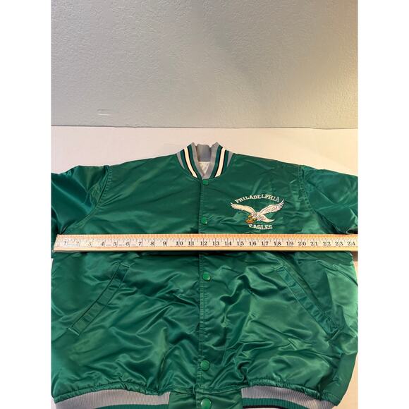 VTG PRO LINE By STARTER NFL Philadelphia Eagles size L-Kelly Green Satin Jacket - Picture 8 of 10